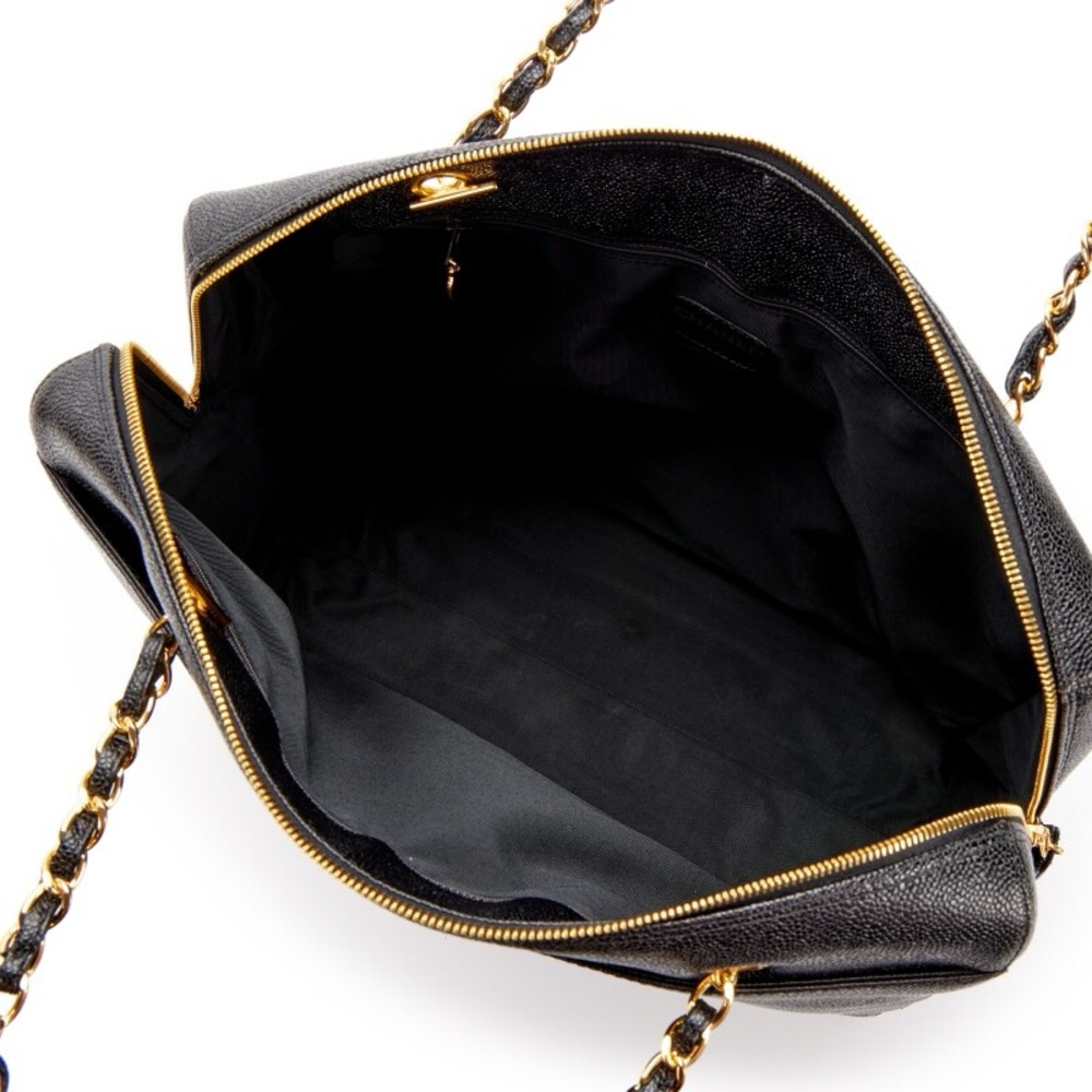 💎 ✨BEAUTIFUL✨💎 TRAVEL XL CAVIAR CHANEL TOTE ZIPPER TOP - Picture 10 of 15